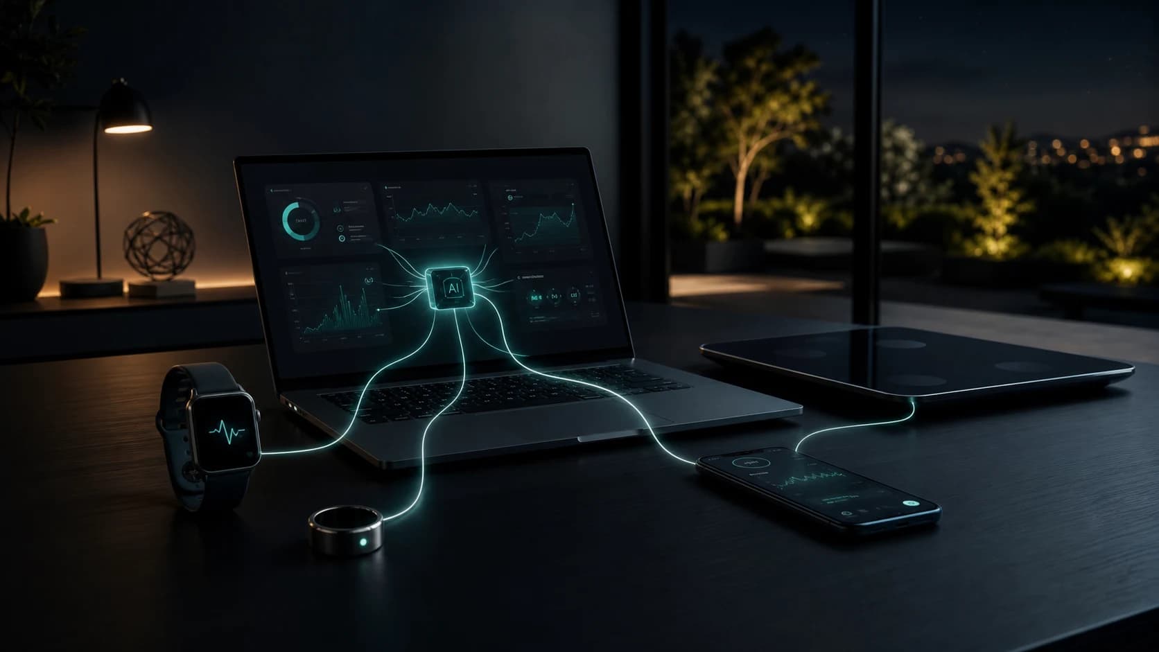 A private wellness data workspace with wearable metrics, local files and agent-ready context