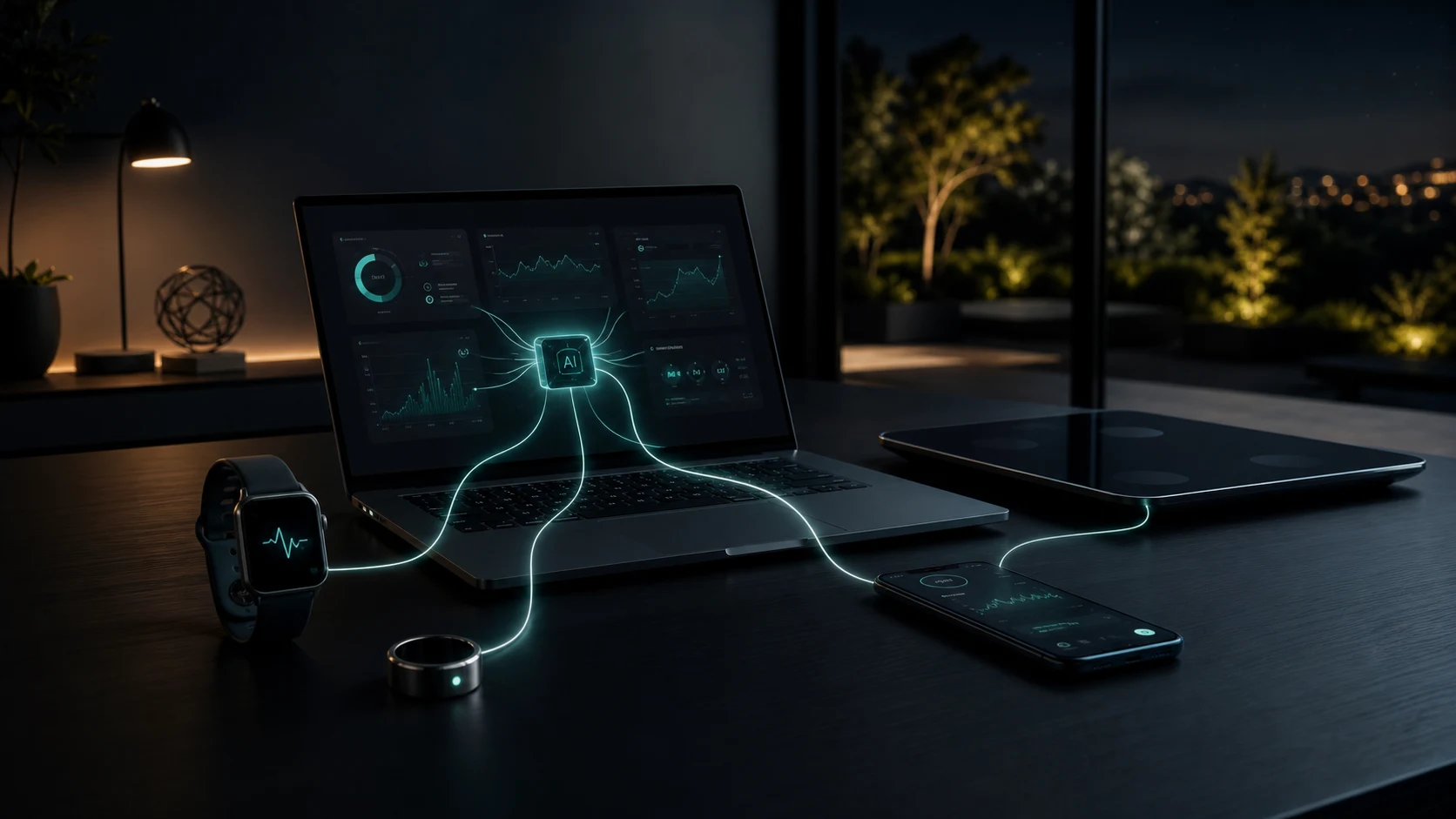 A private wellness data workspace with wearable metrics, local files and agent-ready context