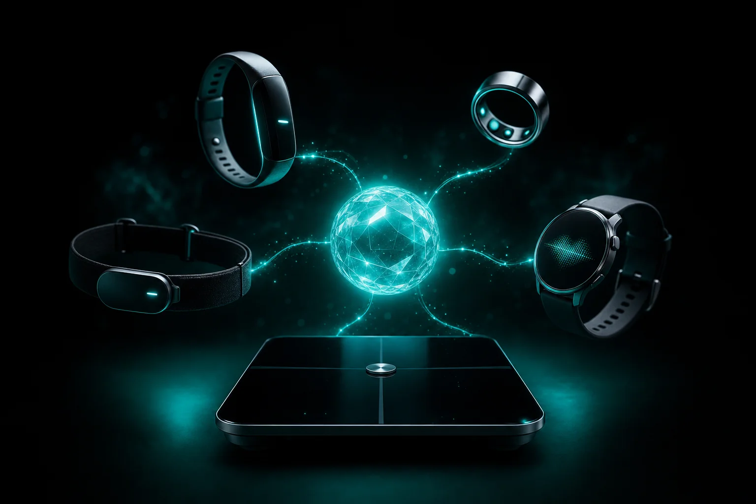 Wearable data sources connected to an AI wellness layer